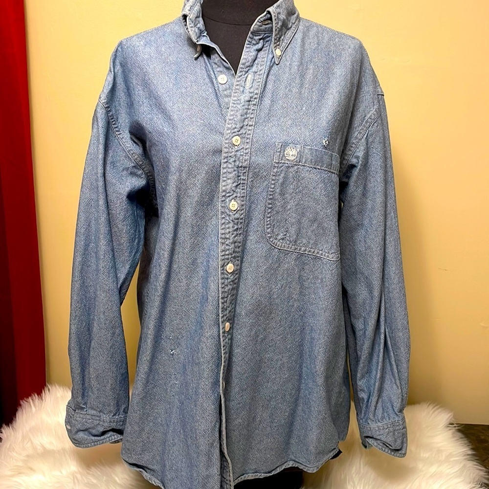 Vintage Timberland Denim Shirt (Men’s Medium Weathergear Rugged Fit) C1
